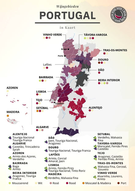 Poster wijngebieden Portugal