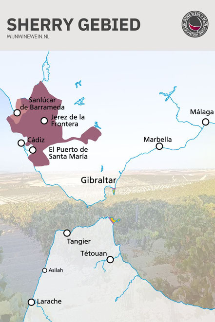 Sherry gebied kaart