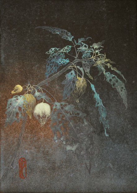 「千成鬼灯」　立木美江　 日本画　SM 号　¥88,000(税込)