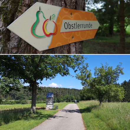 es ist ein Wanderweg zu sehen der Obstlerrunde genannt wird