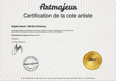 Brigitte Dravet artiste cotée. Cote: 1000€
