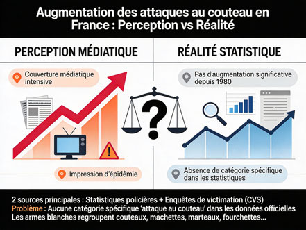 Écart entre la perception médiatique et la réalité statistique des attaques au couteau en France