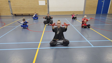 Nunchaku bij Jeugd Kung Fu Apeldoorn