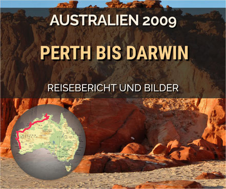Perth, Darwin, Ningaloo Reef, Nambung, Cervantes, Geraldton, Exmouth, Cape Range, Monkey Mia, Shark Bay, Broome, Gibb River Road, Cape Leveque, Kakadu, Litchfield, El Questro, Windjana Gorge