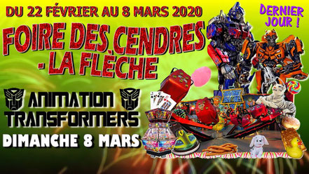 transformers fete foraine de la fleche foire des cendres animation