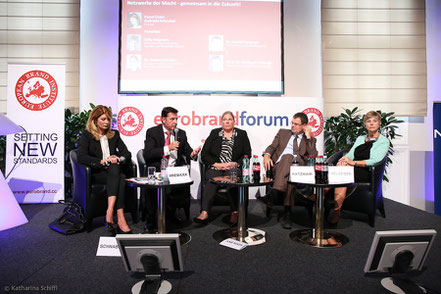 Women Leadership Forum 2014_Gabriela Schnabel, Editor, Format, DI Dr. Gerhard Hrebicek, Vorstand European Brand Institute, Dr. Andrea Kdolsky, Director Health Care Services, PwC Austria, Dr. Harald Katzmair, CEO and Founder, FAS Research, Sally Helgesen, 