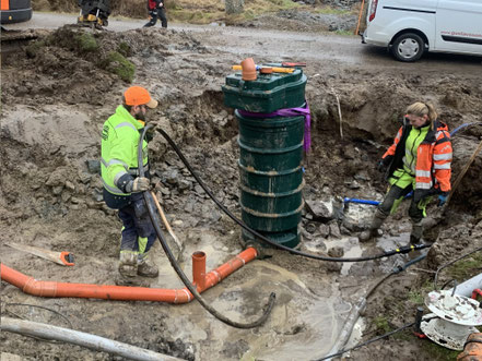 Sättning av avloppsbrunn