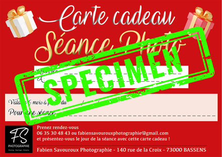 Bon cadeau pour une séance photo à Chambéry