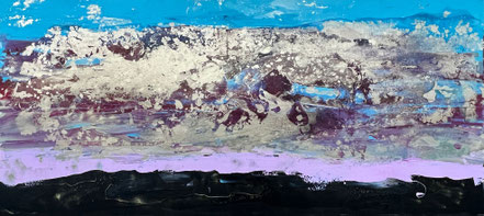 Acrylics, liquid gloss, bronze powder and lacquer on canvas, 180x80 cm