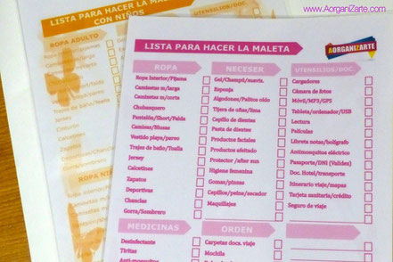 Listas para preparar las maletas - www.AorganiZarte.com