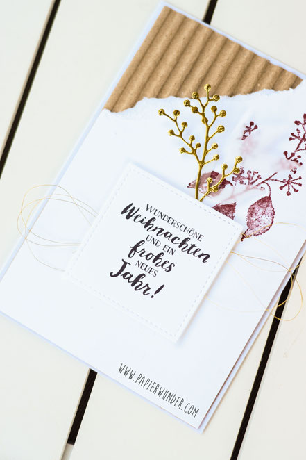 Stampin Up Papierwunder Wellenpapier Prägefolder eisblüten Framelits Chili Weihnachten