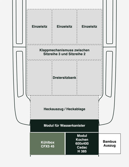 Caravelle als 8 Sitzer und Campingküche 