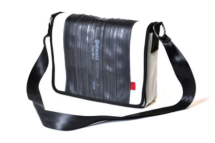 Stellvertretend für die Taschen aus Fahrradschlauch und anderen Materialien von Stef Fauser Design Berlin ist hier das Modell Fonda special zu sehen. Foto: Stef Fauser