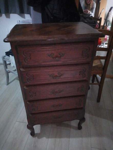 relooking de meubles chiffonnier gris et bois le mans sarthe m'elledecors