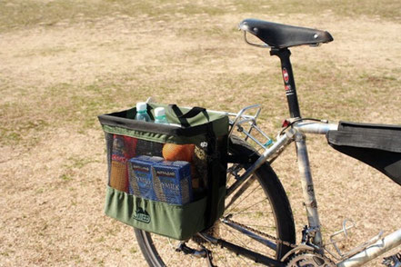 自転車に装着できるカゴバッグ(パニア)