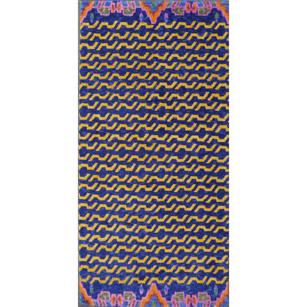Tibetan Tiger Rug Wool Blue Gold