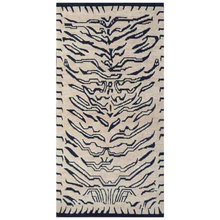Tibetan Tiger Wool Rug Beige and Charcole