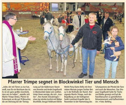 Tiergesgnung bei Annette u. Andre Engelhardt auf der Ballermann Ranch in Blockwinkel