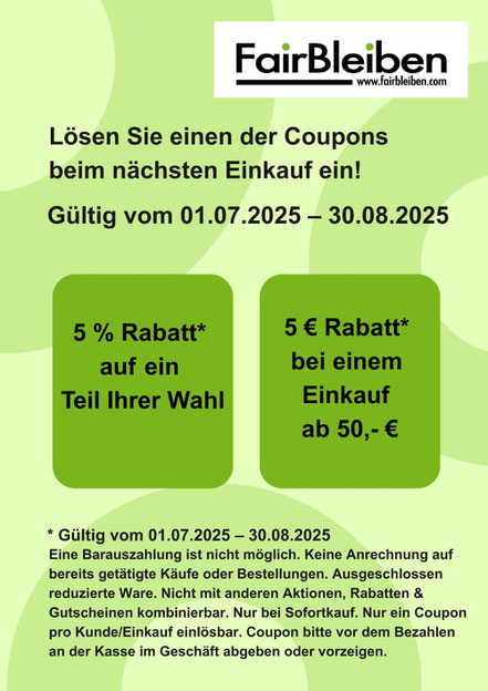 Rabatt Coupons für Liebelingsteile