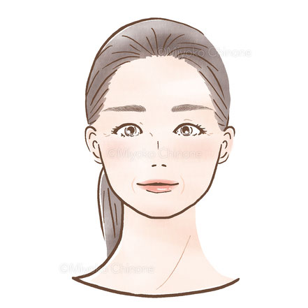 40代女性の顔のイラスト