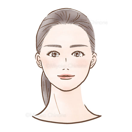 20代女性の顔のイラスト