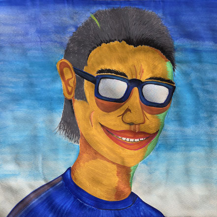 Portrait, Mann, Wasserfarbe, Christian Niklis