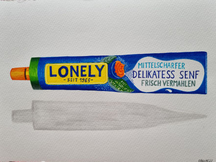 Senf, Thomy, Lonely, Pop Art, Filzstiftzeichnung, Christian Niklis