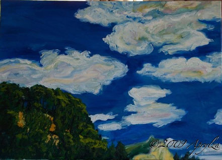 0043-view of Ste Victoire from my studio, 70/50cm oil on canvas