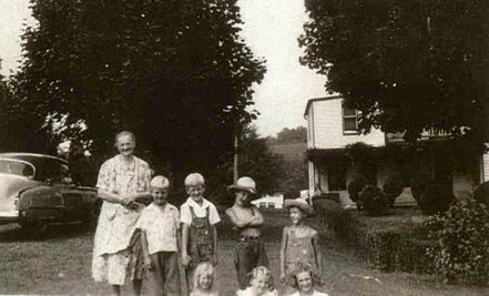 Grandma Sally & the grandkids circa 1954