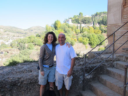 Antje Gaedt in der Alhambra in Andalusien