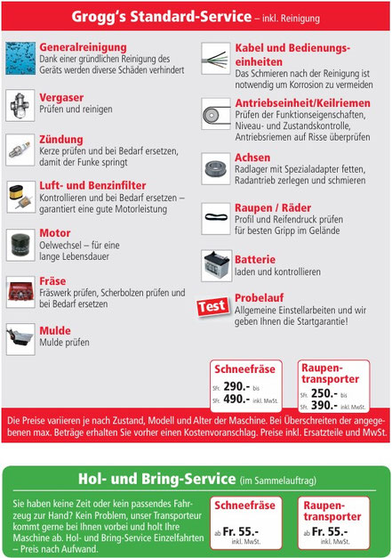Schneefräse Raupentransporter Service gross