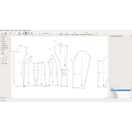 CAD - Schnittmuster von einer Trachtenjacke