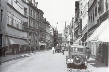 um 1930 - Blick stadteinwärts, links Hettlage