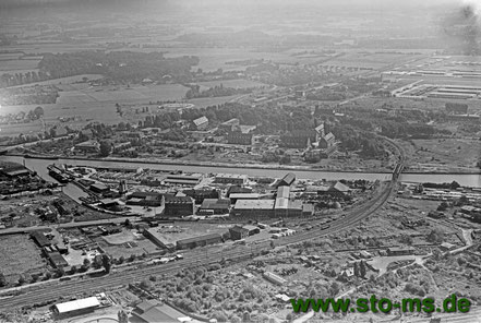 Foto Cekade - Ausschnitt mit Stadthafen II und Bahngleisen des Güterbahnhofs