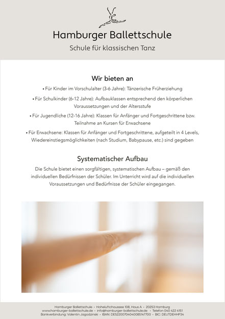Hamburg hamburger Hoheluft Hoheluftchausee 108 Ballett Ballettkurs Ballettschule
