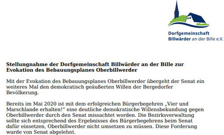 Stellungnahme auf Briefbogen