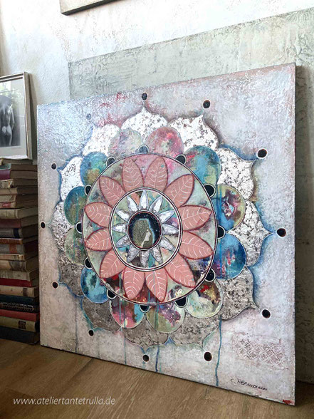 Mixed Media Mandala mit Blattsilber Conni Altmann