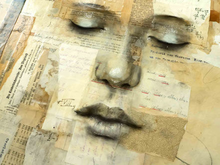© Conni Altmann, "Li-Lo", Mixed Media auf Sperrholz, ca. 80 x 100 x 2,3 cm 