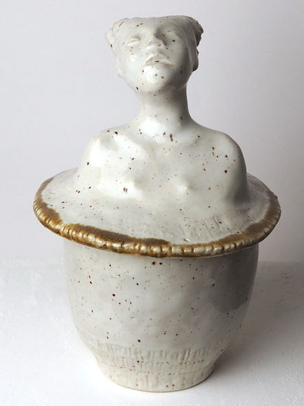 Keramikkunst Skulptur Deckelgefäß Vase Kunst von Conni Altmann