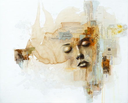 © Conni Altmann, "Die Siegerin", Mixed Media auf Sperrholz, ca. 80 x 100 x 2,3 cm 