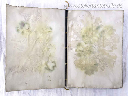 mit Pflanzen gefärbtes Papier