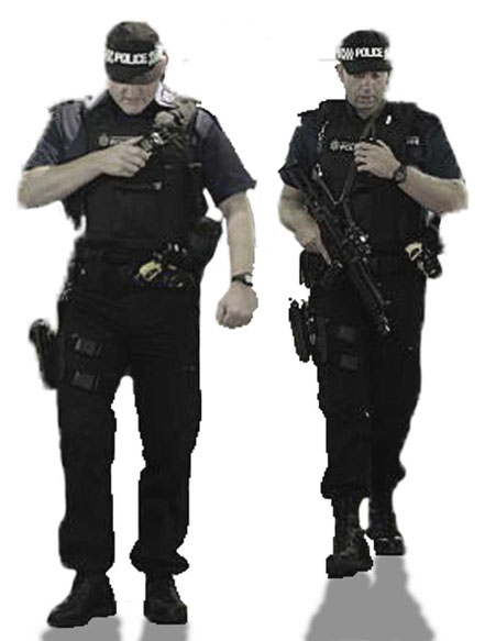 riot police talking on the radio