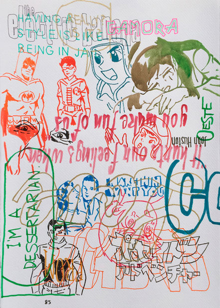 GO WEST. 70X50cm. Mixed media on handmade paper. 2023.