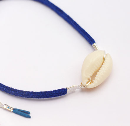 bracelet de cheville bleu, bracelet de cheville coquillage, bracelet de cheville lanière de cuir, bijoux été, bracelet de pied, bracelet ethnique-chic, bijoux festival