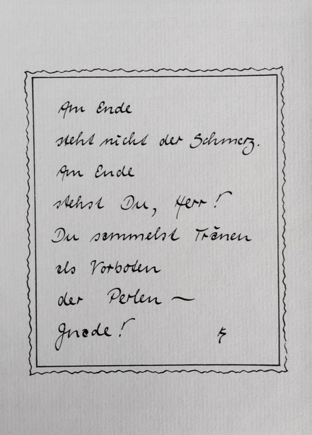 Papierschnitt Tränen säen Rückseite