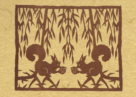 Papierschnitt Eichhörnchen