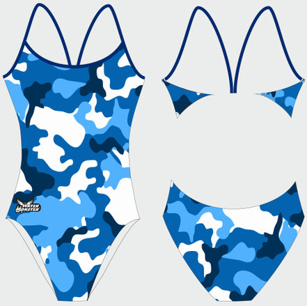 Maillot de bain une pièce bretelles fines Camouflage