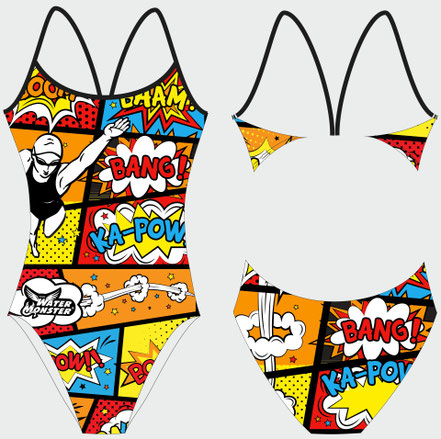 Maillot de bain une pièce bretelles fines BD Natation