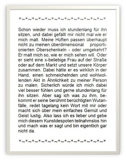 Text von Sita Angelika Völkel nach einem Bild von Otto Dix: Sitzender Akt mit dunklen Haaren, 1930