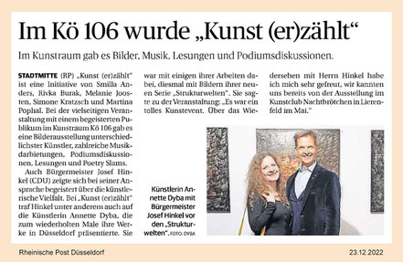 Kö 106 Düsseldorf Kunst kaufen Josef Hinkel Bürgermeister Oberbürgermeister Annette Dyba